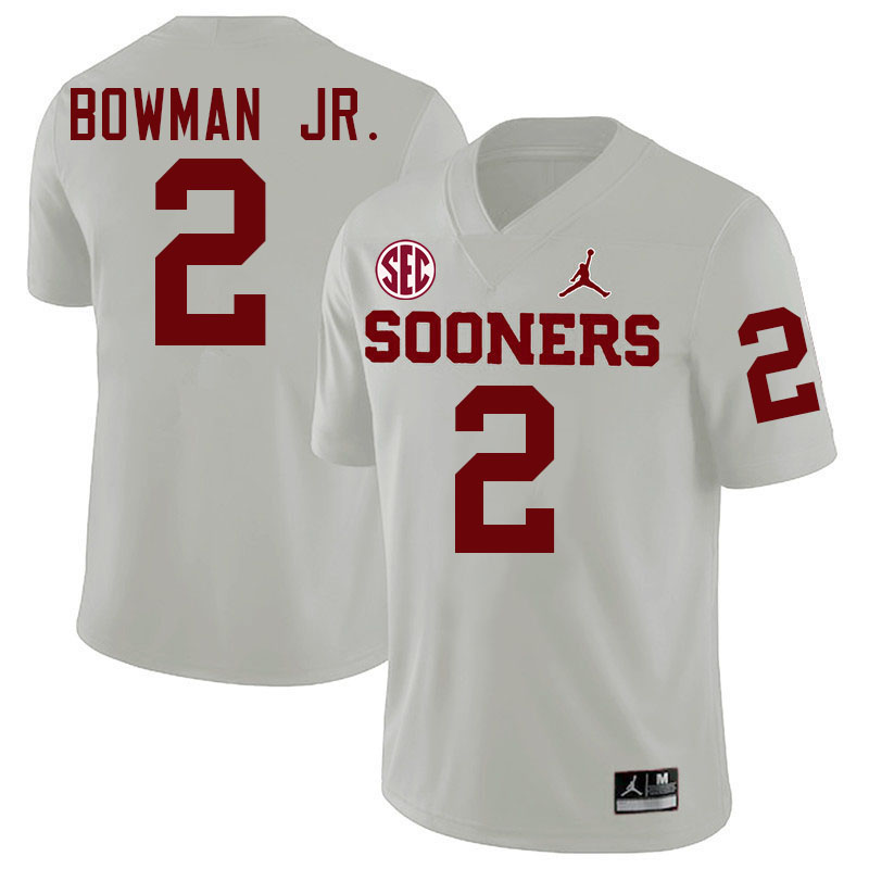 Oklahoma Sooners #2 Billy Bowman Jr. College Football Jerseys,Uniforms-White